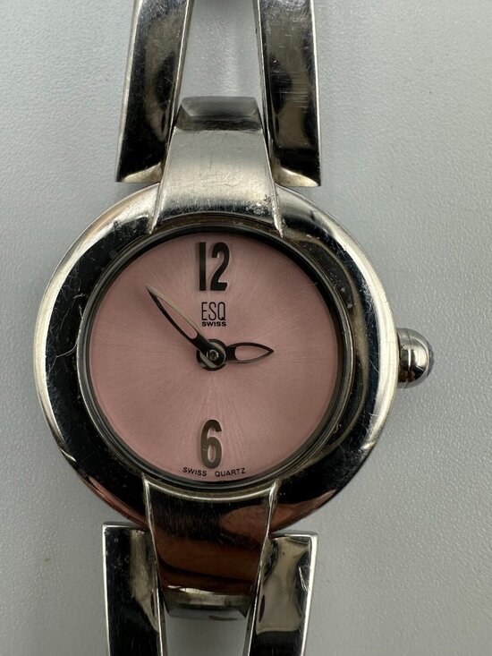 ESQ Watch Women Silver Tone Pink Dial 22MM Round Swiss New Battery 7.25 Inch main image 10